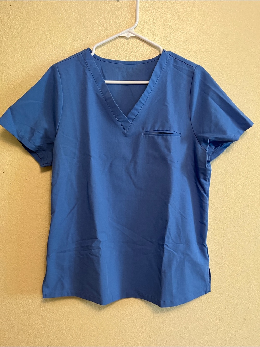 Women's V-Neck Medical Scrub Top in Blue